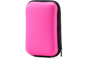 TQPUWT Hard Drive Case, 2.5 Inch Shockproof and Waterproof Hard Drive Bag, EVA External Hard Drive Case, Multi-Function Storage Carrying Universal Travel Case for Small Electronics, Color - Rose Red