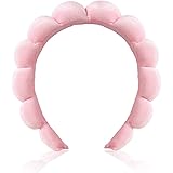 Ycfish Puffy Makeup Headband Spa Headbands for Women Sponge & Terry Towel Cloth Fabric Cute Skincare Headband for Face Washin