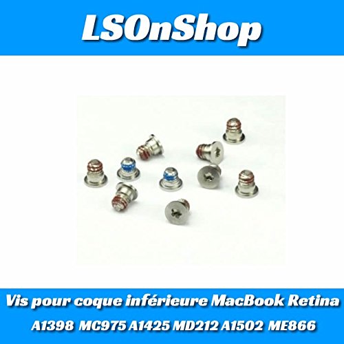 'Schraubenset für Schutzhülle Untere MacBook Retina 13 "15 A1398 MC976 A1425 MD212 A1502 ME866