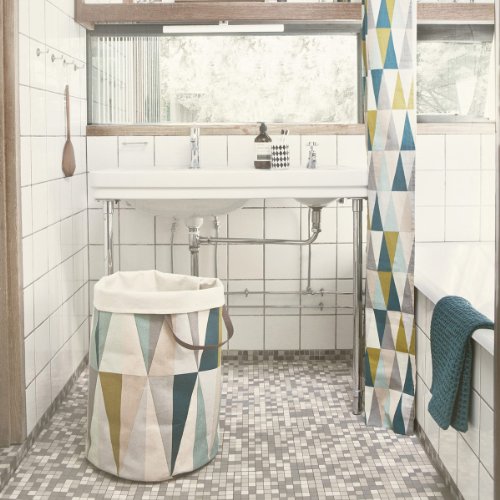 Ferm Living Wäschekorb Spear Laundry Basket aus 100 % Baumwolle mit Lederhenkeln - 2