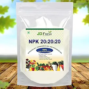 JD FRESH NPK (20 : 20 : 20) (3 KG) (Speciality Crystalline 100% Water Soluble Complex Fertilizer)(Foilar Spray Nutrition) npk fertilizers Plants - (3 KG)