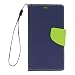 Produktbild Stylisches Bookstyle Handytasche Flip Case Wallet für "Samsung Galaxy J5 (Duos)" Handy Schutz Hülle Etui Schale Cover Book Case blau-grün
