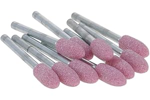 Utoolmart 6mm Abrasive Stone Points Tapered Corundum Grinding Head Polishing Wheel Bit 1/8 Inch Shank 1box