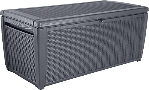 Preisvergleich Produktbild Kissenbox Sumatra Rattan Anthrazit, (Bxtxh) : 145,0x72,0x64,0cm