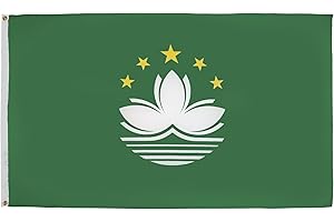 AZ FLAG - Bandera Macao - 90x60 cm - Bandera Macanense 100% Poliéster Con Ojales de Metal integrados - 50g - Colores Vivos Y Resistente A La Decoloración