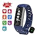 Produktbild Fitness Armband Uhr mit Pulsmesser Blutdruck Monitor Fitness Tracker Wasserdicht Aktivitätstracker Schrittzähler Schlaf Monitor,Kalorienzähler Anruf / SMS Benachrichtigung für Android 4.4, IOS 8.0 (Blau)