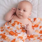 „Kunterbunte Tierchen“ Pucktücher aus Musselin 4er-Pack – Große Musselin-Puckdecken von CuddleBug, 120 cm x 120 cm – Beste Musselintuch aus weicher Baumwolle – Bestes Geschenk für werdende Eltern – Ideal fürs Kinderbett – Für Mädchen oder Jungen – 4 niedliche Motive – Garantie auf Lebenszeit! - 5