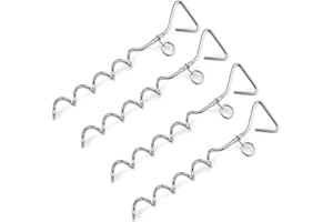 iapyx® 4 Stück Anlegepflock Spiralhering für Hundeleine - Leinenbefestigung (4 Heringe)