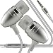Produktbild I-Sonite Silber Qualitäts Kopfhörer/Kopfhörer 3,5 mm Klinke mit Mikrofon und Ein/Aus Taste Antwort freihändig für Huawei P20 Lite