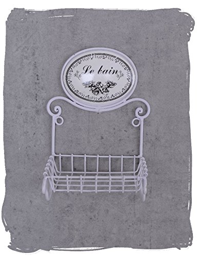 Wandablage Badregal Weiss Duschablage Wandkorb Shabby Chic Seifenschale - 2