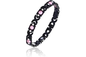 FUGLUS 1PCS pulseras magneticas，pulsera cobre puro mujer，Pulsera Magnética de Cobre Pulseras Magnéticas Bronceadas Pulseras de Cobre Ajustables con Potentes Imanes para Hombres y Mujeres,negro