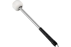 ULTNICE Trommel SchläGel, Drum Stick mit Wollfilz Kopf Edelstahl Trommelstöcke für Marschtrommeln, Konzerte & Orchester (35x5x3 cm)
