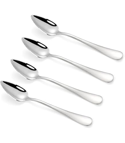 Cuillère à Pamplemousse Dentelée En Inox 304 - 15.5 Cm - Ustensile De Cuisine Polyvalent Pour Fruits, Glace, Cocktails