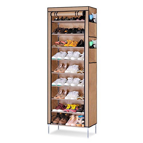 Organizer Scarpe Da Appendere - 10 Tasche, Tessuto Resistente E Pieghevole, Salva-spazio Nell'armadio! - Foto 3