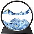 STÄYREN Moving Sand Art Picture Round 3D Hourglass Deep Sea Sandscape in Motion Dynamic Sand Art Liquid Motion Desktop Home Office Decor (Blue, 12 inch)