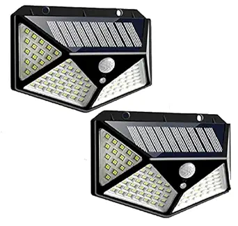 NR MART 100 LED Bright Outdoor Security Lights Solar Powered Wireless Waterproof Night Spotlight for Outdoor/Garden Wall, Solar Lights for Home (100 LED)(Pack of 2)