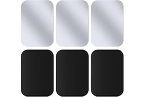 Juspota 6 Pezzi Placche Metalliche Adesive, Piastre Sottili per Magneti Telefonici Cellulari Supporti Magnetici per Automobili per Auto, 6 Rettangolari