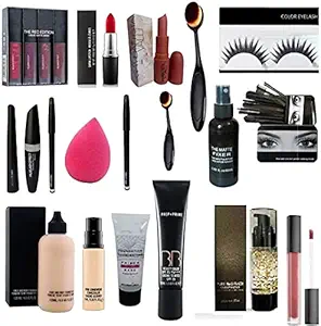 EAGLEHUNT MAC combo Makeup kit For Girls (set of 21) kajal, primer, lipstick, compact, conceller, fixer, 3in1, bb cream, puff?