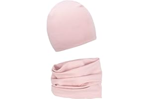 FORUHOO Baby Mädchen Beanie Mütze + Schlauchschal 2er Set, Wintermütze für Jungen Mädchen Baumwolle