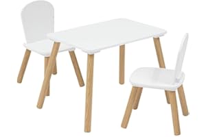 ATMOSPHERA CREATEUR D'INTERIEUR - Set di 3 tavoli e 2 sedie per bambini alex bianco