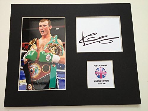 LIMITED EDITION JOE CALZAGHE SIGNED DISPLAY PRINTED AUTOGRAPH BOXING AUTOGRAPH AUTOGRAF AUTOGRAM SIGNIERT SIGNATURE MOUNT FRAME