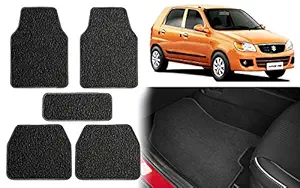 Selifaur Rubber Car Floor Mat Carpet for Maruti Suzuki Alto K10 Old (Black) - Set of 5 Pcs