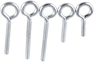 Liujiami Viti Occhiello Rotondo Ganci Bullone - M3 M4 M5 M6 M8 Viti in Ganci Zinco Bianco Anello ad Anello Bullone con Occhi Tondi Vite con Occhiello