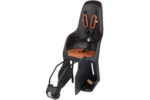 MINIA - Seggiolino per bicicletta posteriore per bambini con un’età compresa tra i 9 mesi e i 6 anni in nero con ancoraggio nel telaio o nel portapacchi.