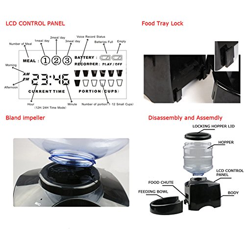 Rechel-Automatic-Pet-FeederProgrammable-Timer-Station-Dispenser-Container-for-Dog-and-Cat-with-Electronic-Portion-Control-and-Voice-recording-55L-Capacity