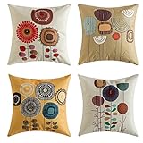 MIULEE 4er Pack Bäume Blumen Leinen Kissenbezüge Dekorative Platz Dekokissen Fall Kissenbezüge für Couch Wohnzimmer Schlafsofa mit unsichtbaren Reißverschluss 45 cm x 45 cm, 18 x 18 Zoll MIULEE 4er Pack Bäume Blumen Leinen Kissenbezüge Dekorative Platz Dekokissen Fall Kissenbezüge für Couch Wohnzimmer Schlafsofa mit unsichtbaren Reißverschluss 45 cm x 45 cm, 18 x 18 Zoll