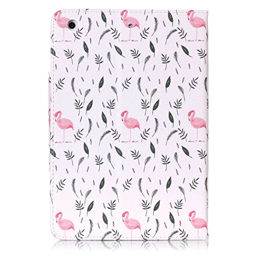 iPad Mini 1/2/3 Hülle, Deenor Bunt Painting und Stilvoll Brieftasche Tasche PU Leder Flip Protective Stand Tasche Schutzhülle Hülle für Apple iPad Mini 1/2/3 Generation.[Flamingos] - 3