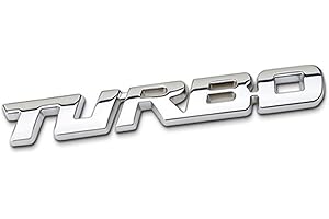 DSYCAR 3D Métal De Voiture Décoration Métallique Adhésif TURBO Camion De Voiture Badge Emblème Autocollant pour Universel Voitures Moto Vélo De Voiture Style Accessoires Décoratifs (TURBO-Argent)