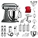 Produktbild KitchenAid Küchenmaschine Artisan, 5KSM175PS, Bestseller Paket inkl. TOP Zubehör: Gemüseschneider, Fleischwolf, Spiralschneider, Nudelvorsatz, Spritzgebäckvorsatz, Abdeckhaube und Standardzubehör (Medallion-Silber)
