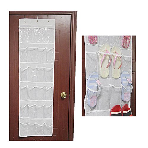 Joyoldelf Hängeorganizer hängend Aufbewahrungstasche Ordnungssystem Schuhaufbewahrung Für Tür mit 24 Tasche,weiß - 2