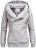 DETAILS & HIGHLIGHTS: Moderne Damen Übergangsacke mit Kapuze in melierter Optik. Diese gefütterte Kurz Jacke besticht durch sein sportlich urbanes Design und ist mit fast allen modernen Looks kombinierbar.
