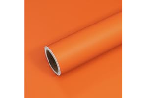 VEELIKE Gruba pomarańczowa tapeta, samoprzylepny papier kontaktowy do mebli, nowoczesny, pomarańczowy, samoprzylepny tył, plastikowe naklejki na szafkę kuchenną, wodoodporny papier podszewkowy do