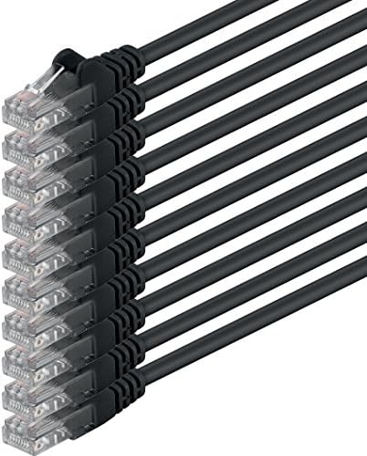 3 meter Cat 6 Ethernet Cable Gigabit RJ45 LAN Patch Cord Compatible with Internet, Router, Modem, Smart TV, PC & Laptop Switch Modem black - 10 pieces - 3 meter