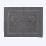 Frottier Duschvorleger Badematte Duschmatte Badvorleger 50x70 cm hochwertig uni einfarbig Füße, Farbwahl:Anthrazit