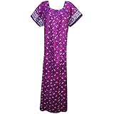 Indiatrendzs Women Nighty Cotton Summer Sleepwear Printed Maxi Night Gown 52"