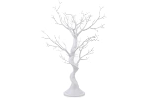 Sziqiqi Artificial Simuladora Falso Árbol Decorativo para Las Mesas, Árbol Desmontable Decorativo para La Mesa De La Recepción De Boda, Idea para Pascua Navidad Halloween Decoración, Blanco