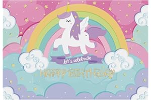 Aoihrraan 1,5x1m Unicornio Cumpleaños Fotografía Fondo Dibujos Animados Arco Iris Nubes Brillante Estrellas Celebremos Fondo para Niñas Princesa 1° Cumpleaños Fiesta Pastel Smash Banner Foto Prop