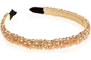 Bottega della Principessa-Cerchietto Gioiello con Perle cucite a mano-Elegante e da Cerimonia (Oro)