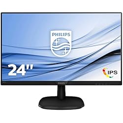 Philips 243V7QDSB/00 - Monitor LCD IPS de 23.8" con Flicker Free (resolución 1920 x 1080 Pixels, tecnología LED, Contraste 1000:1, 5 ms, integrada), Color Negro