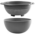 GAB Plastic, Colander with Bowl Set, Drain Colander and washing bowl, Food Strainer Kitchen Accessory, Detachable Colander, Cleaning Washing, Mixing Fruits and Vegetables, Made from BPA-free Plastic
