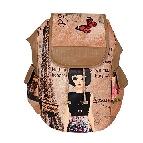 Regalia Women’s Casual Pu Leather Brown Backpack