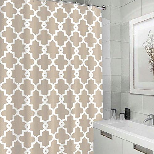 Shower Curtain Waterproof Geometric Patterns Curtain with Hooks for Bathroom Decor 71x71 inch