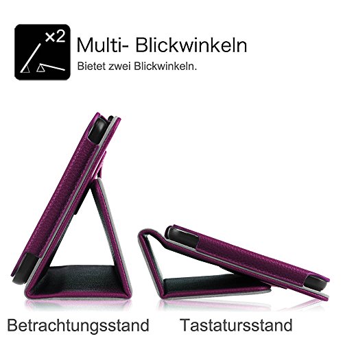 Fintie Odys Syno 8 Hülle Case – Slim Fit Folio Kunstleder Schutzhülle Cover Tasche mit Ständerfunktion und Stylus-Halterung für Odys Syno 20,3 cm (8 Zoll) Tablet-PC, Lila - 7