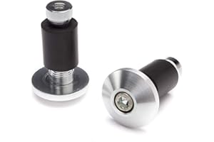 ALCHEMY PARTS Moto Terminali Pesi CNC Alluminio Billet per 22mm 7/8" Manubrio - Argento