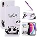 Produktbild COTDINFOR Huawei P20 Lite Hülle für Mädchen Lederhülle für Huawei P20 Lite Ledertasche Hülle süß Schutzhülle Premium PU Leder Flip Case Protective Cover Bookcase Handy Tasche Schale mit Magnet Standfunktion Etui für Huawei P20 Lite Hello Panda BF.