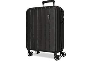 MOVOM, Maleta de cabina, Rígida ABS, Cierre TSA, 38 L, 3,2 Kg, 4 Ruedas dobles Extensible Equipaje de Mano, Negro, 55 cm